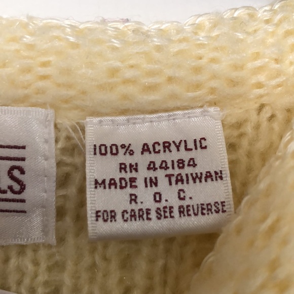 70's Vintage Plums & Pearls Knit Sweater - Picture 4 of 4